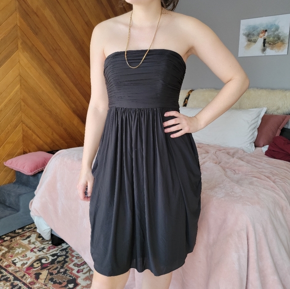 J. Crew Black Ruched Strapless Short Formal Dress - Picture 2 of 9